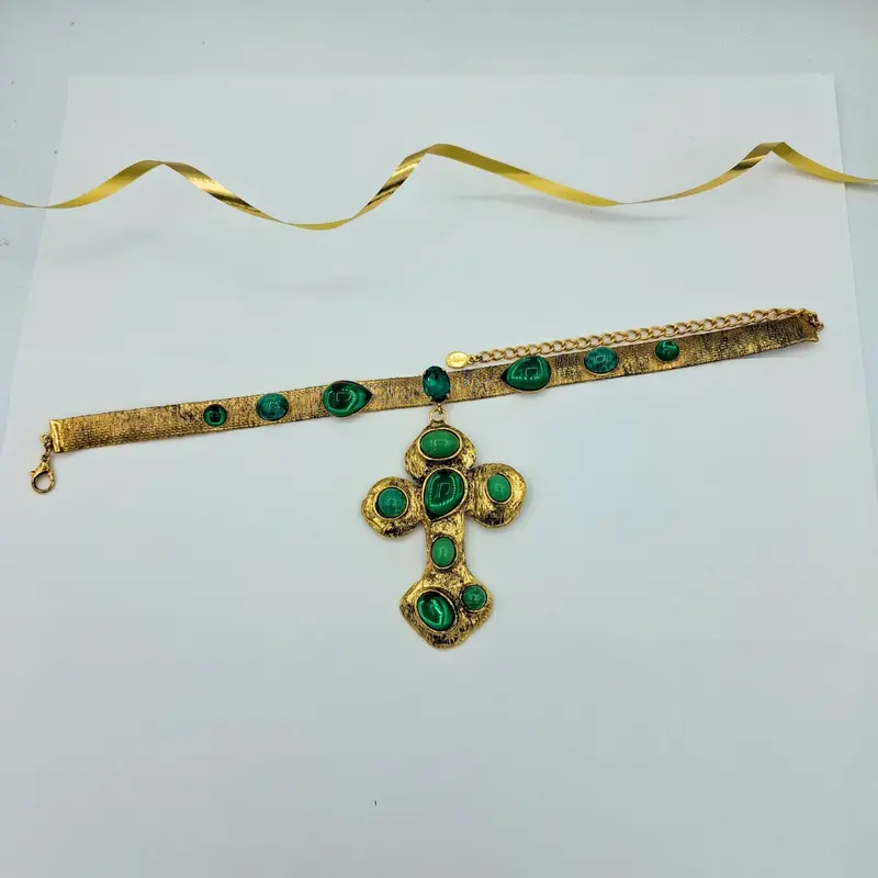 Vintage De Liguoro Choker Necklace with Cross