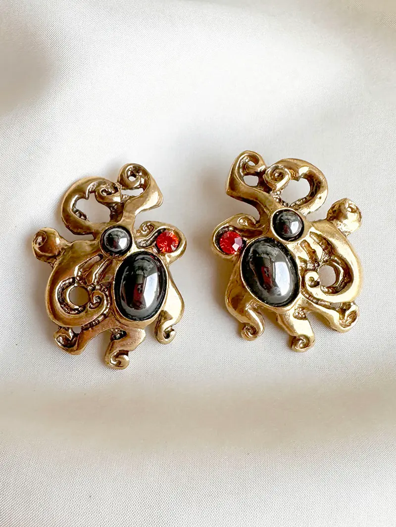 Vintage designer clip oorbellen