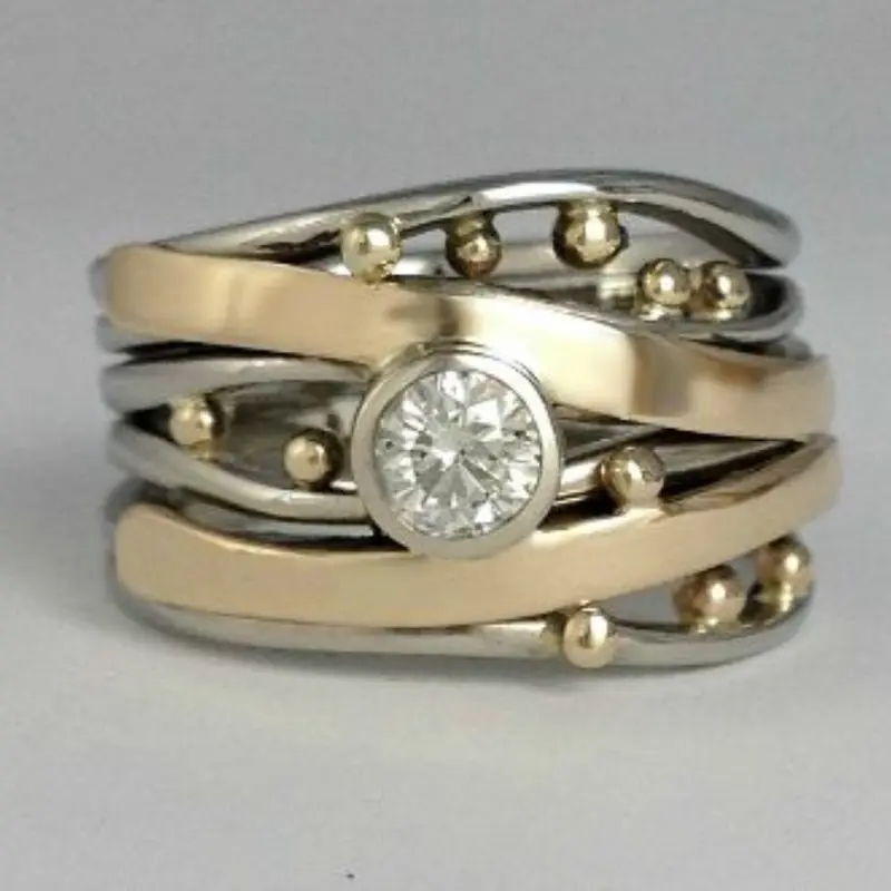 Vintage Goldener Zirkonia Ring - Celia