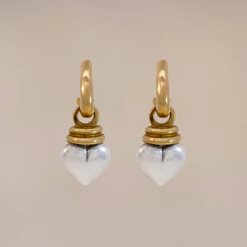 Vintage Hoops with Hearts