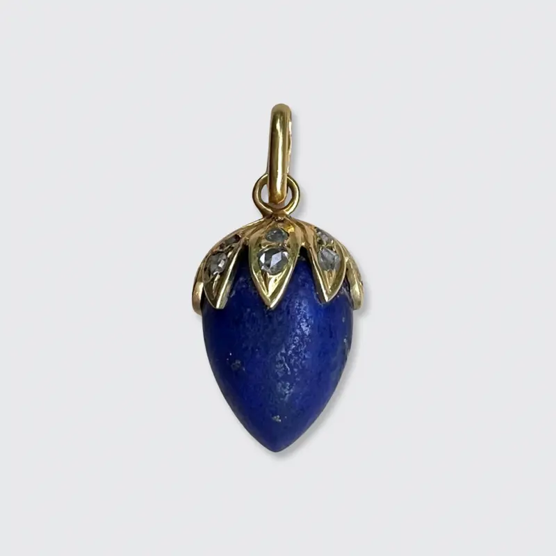Vintage Lapis Lazuli Strawberry Pendant