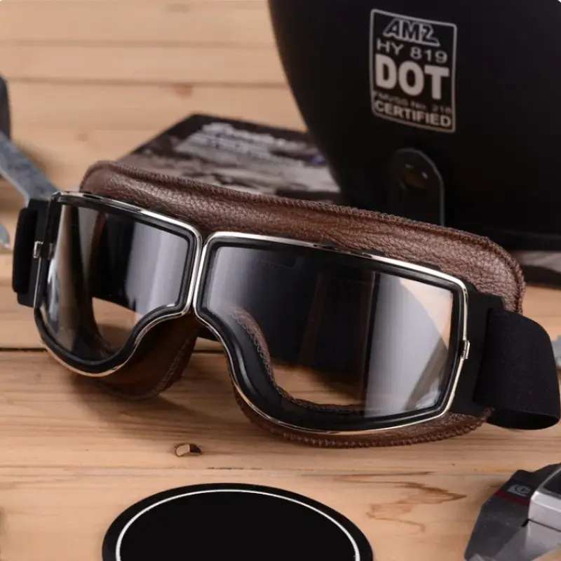 Vintage Leder Motorradbrille – RiderEdge