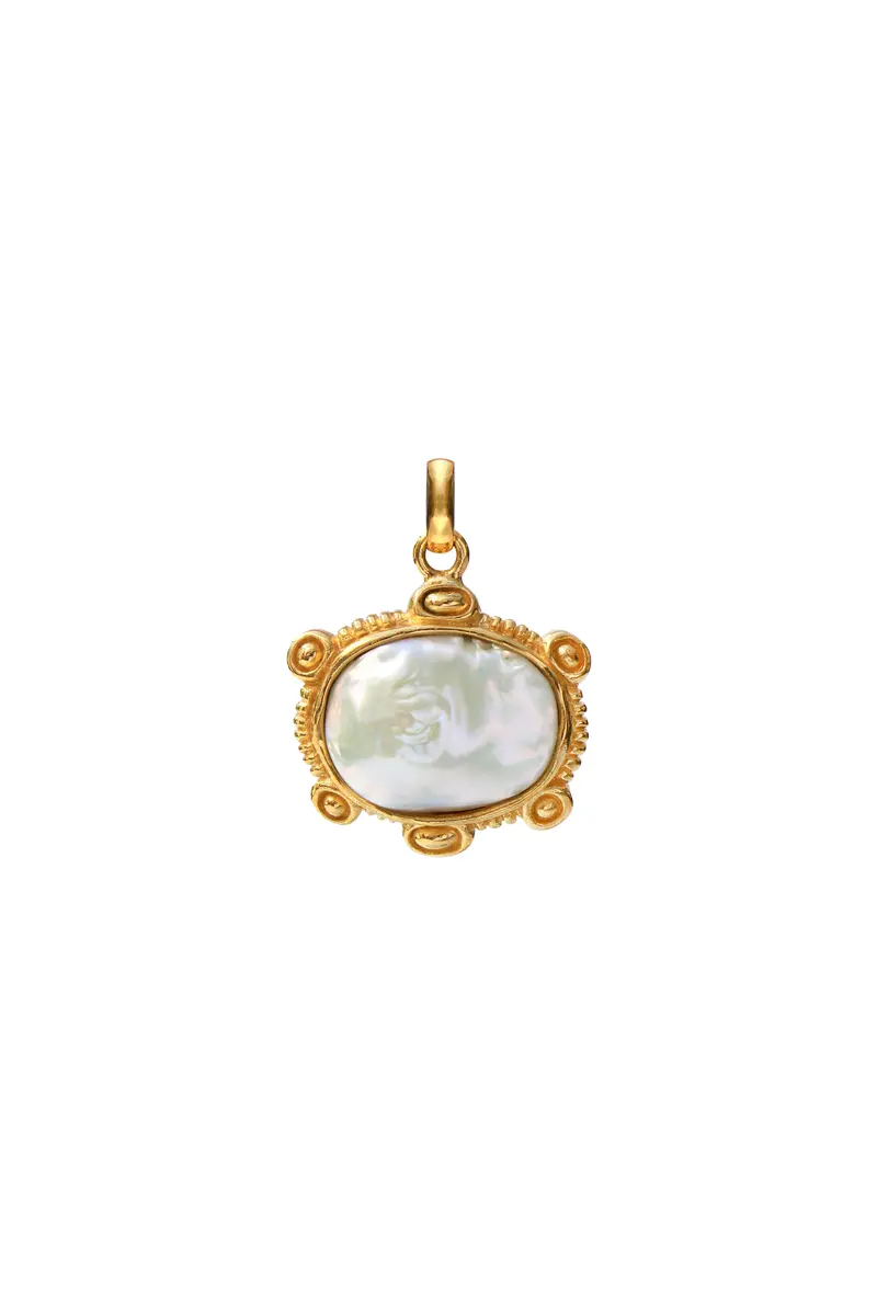 Vintage Pearl Charm - Gold