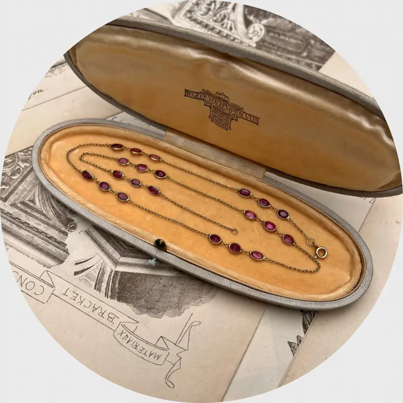 Vintage Ruby Station Necklace