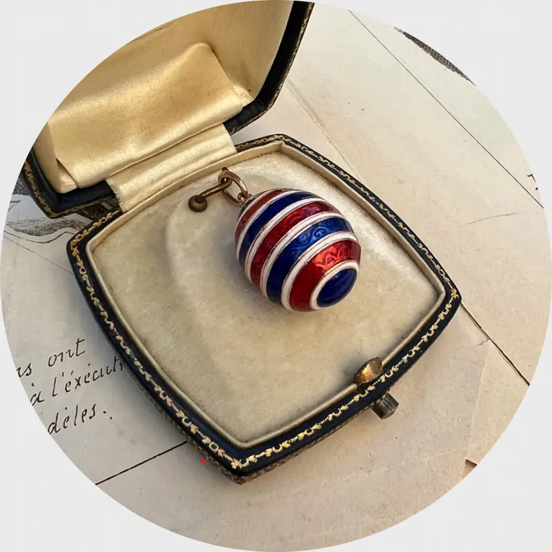 Vintage Russian Enamel Egg Pendant