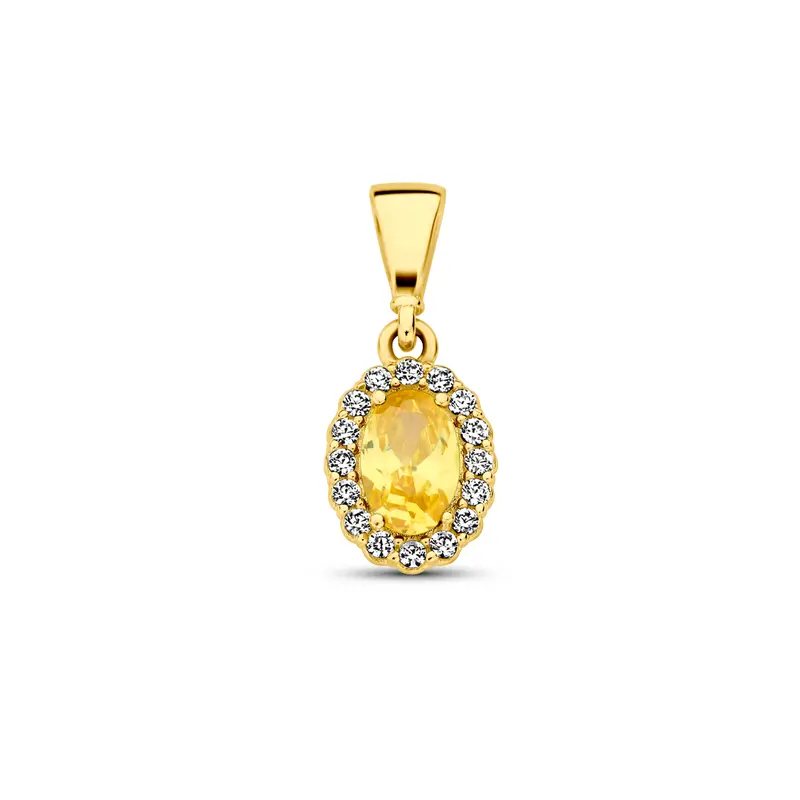 'Vivia' 14 karaat geelgouden geboortesteenhanger november