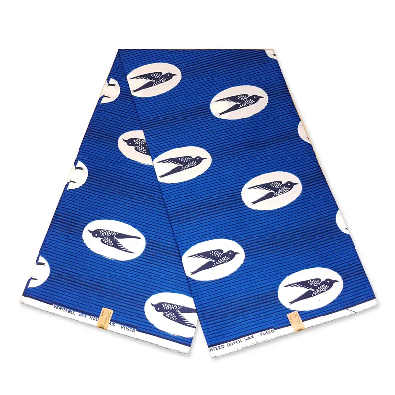 VLISCO Hollandais Wax print fabric - BLUE SPEEDBIRD