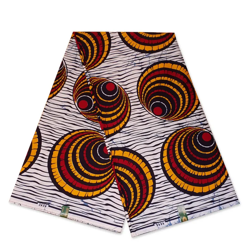 VLISCO Hollandais Wax print fabric - White / Red Shells
