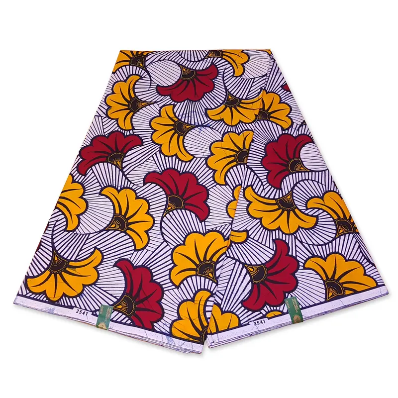VLISCO Hollandais Wax print fabric - WHITE WEDDING FLOWERS