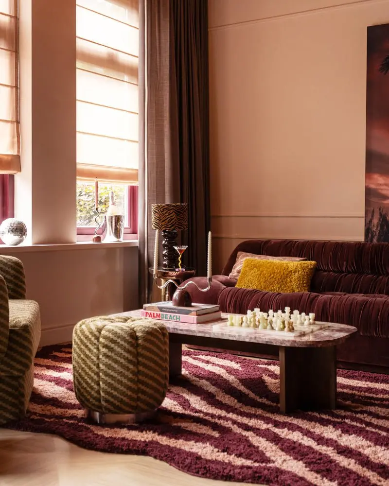 Vloerkleed Fantaisie Bordeaux