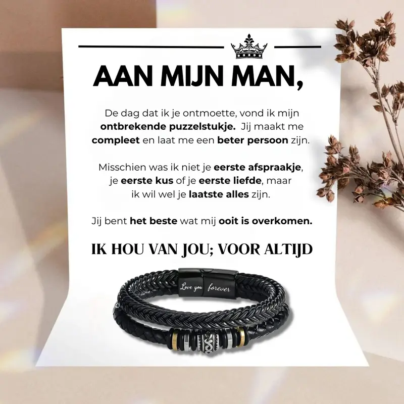Voor Mijn Man - Ik Hou Van Jou; Voor Altijd - Armband