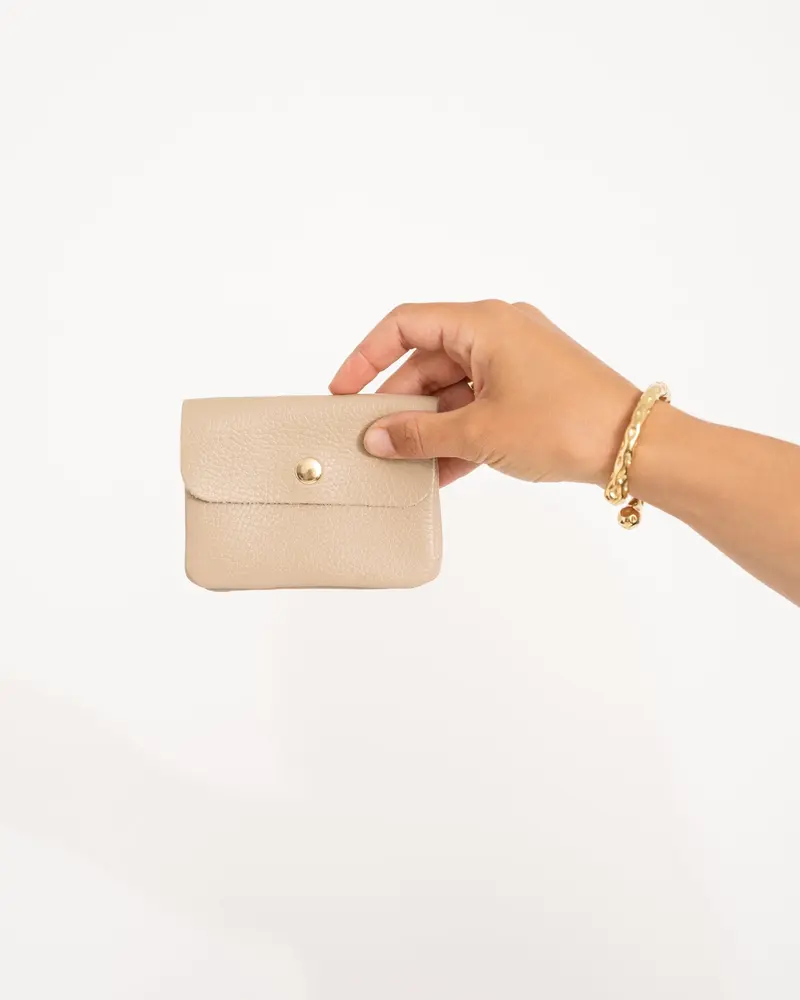 Wallet Lisa Small Real Leather Taupe