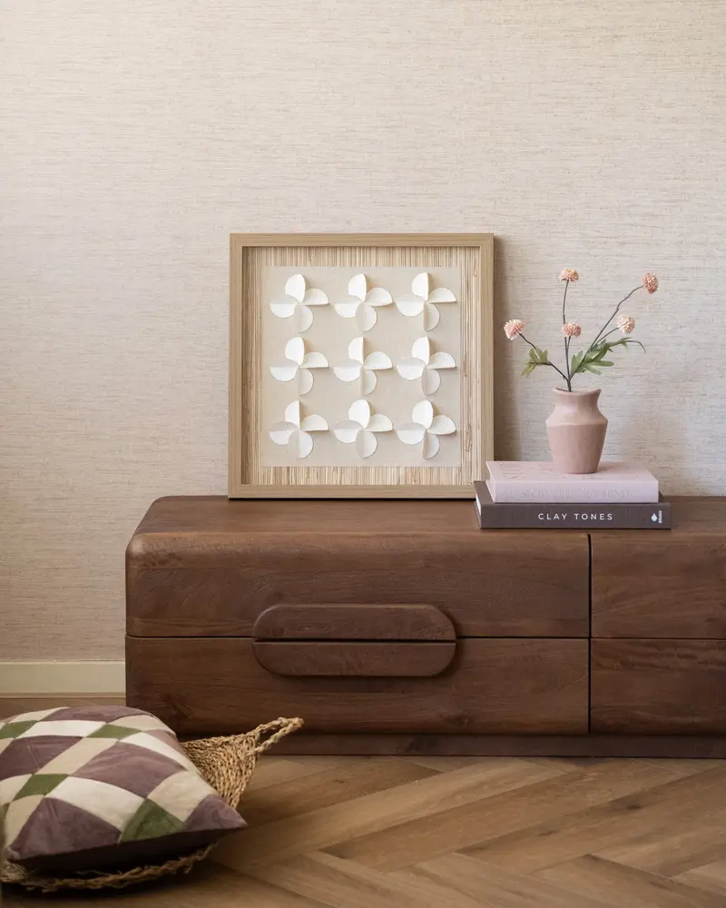 Wanddecoratie Sienna Linnen Bloemen