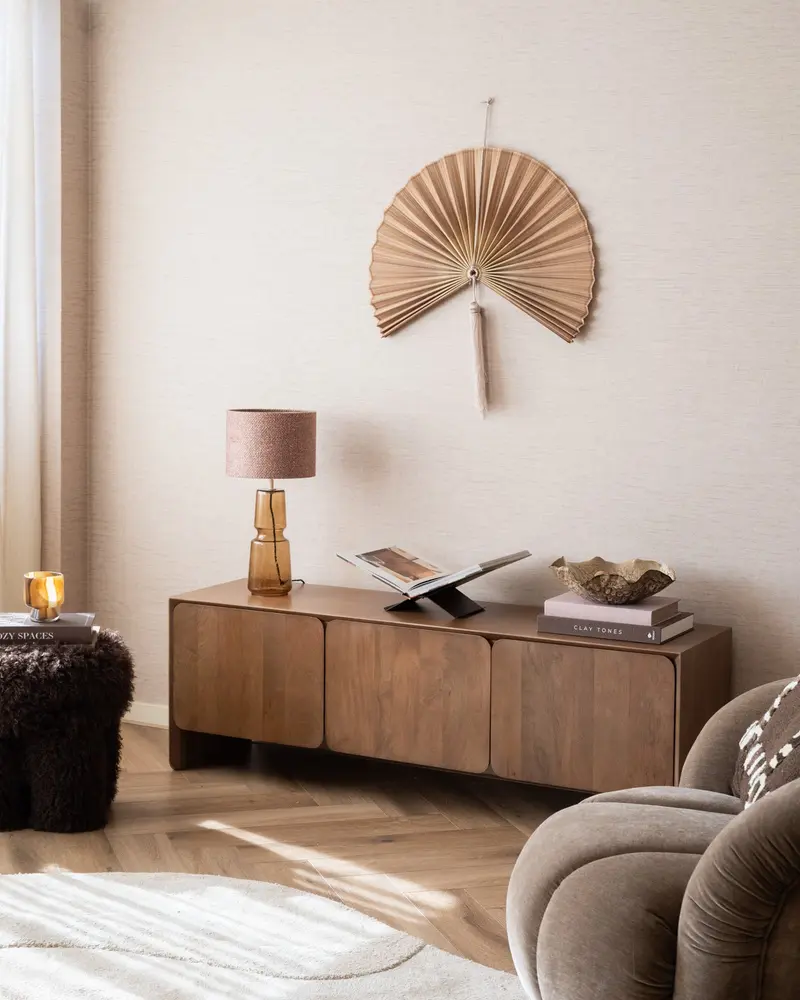 Wanddecoratie Waaier Lio Mauve Medium