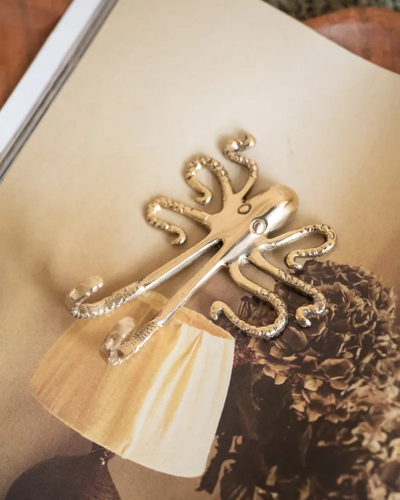 Wandhaak Ella Octopus Messing
