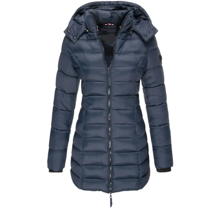 Warme Damen Winter-Daunenjacke mit Kapuze - Olivia