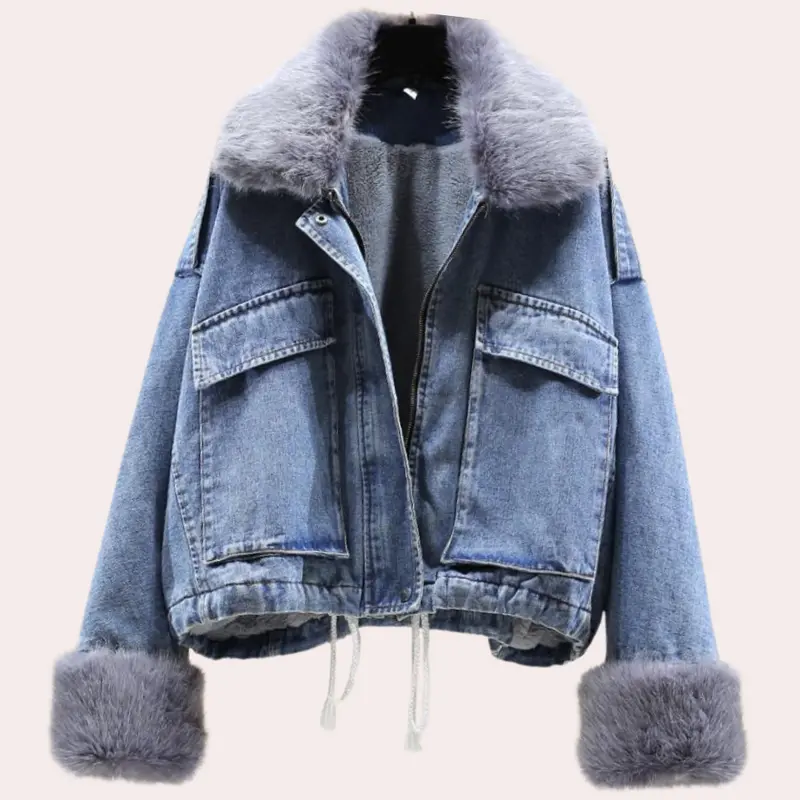Warme Denim Winterjacke für Damen - Mira Winterzauber Edition