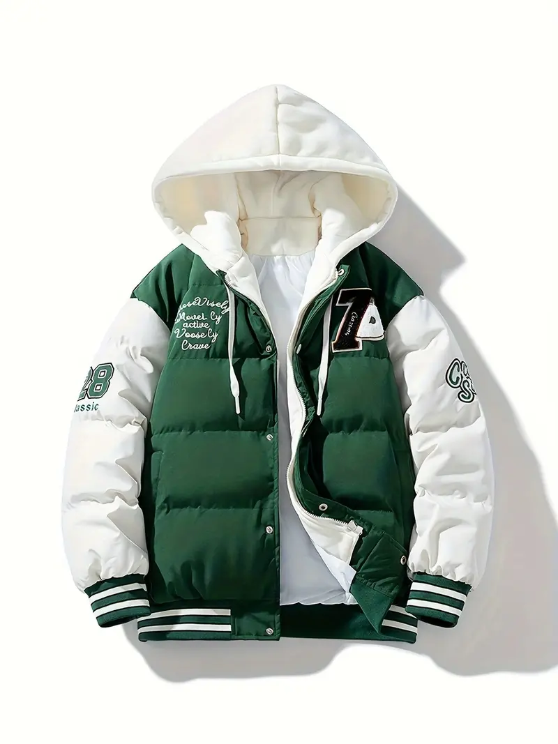 Warme Herren Winter-Pufferjacke mit Kapuze - Emmett