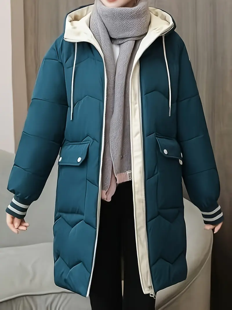 Warme Wattierte Winter-Hoodie-Jacke mit Reißverschluss - Valencia