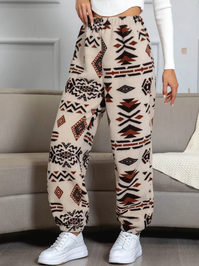 Warme Winter-Sweatpants mit Aztekenmuster - Amira