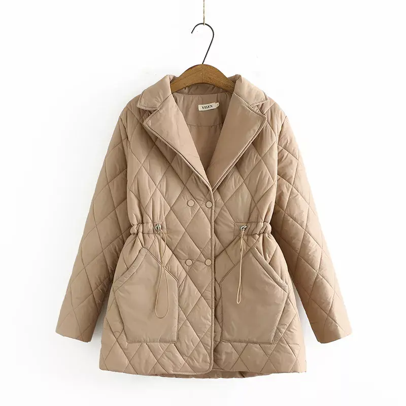 Wattierte Jacke mit Herbstlaub-Muster in Übergröße