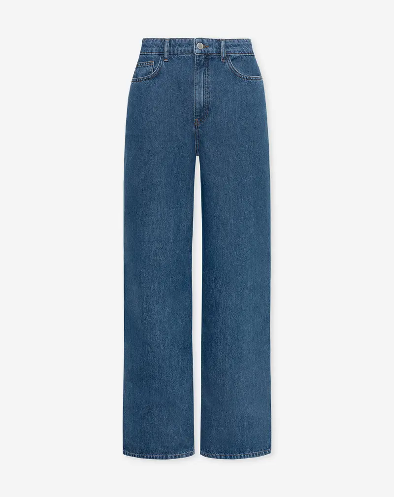 WIDE LEG JEANS OCEAAN BLAUW
