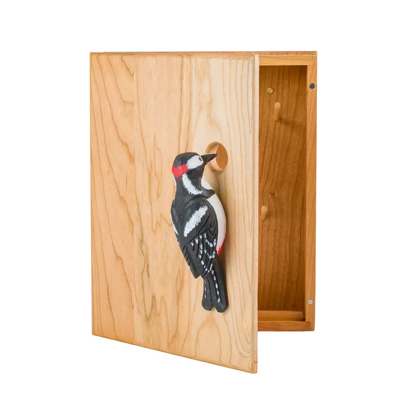 Wildlife Garden Houten Sleutelkastje Specht | Kersenhout