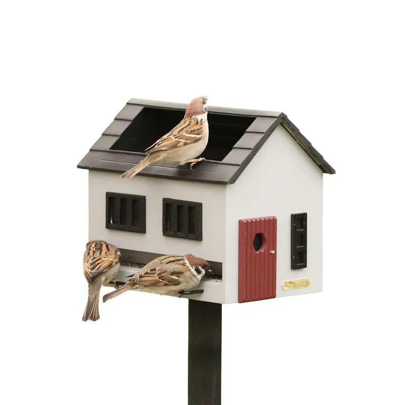 Wildlife Garden Houten Voederhuisje & Vogelbad | Grijs