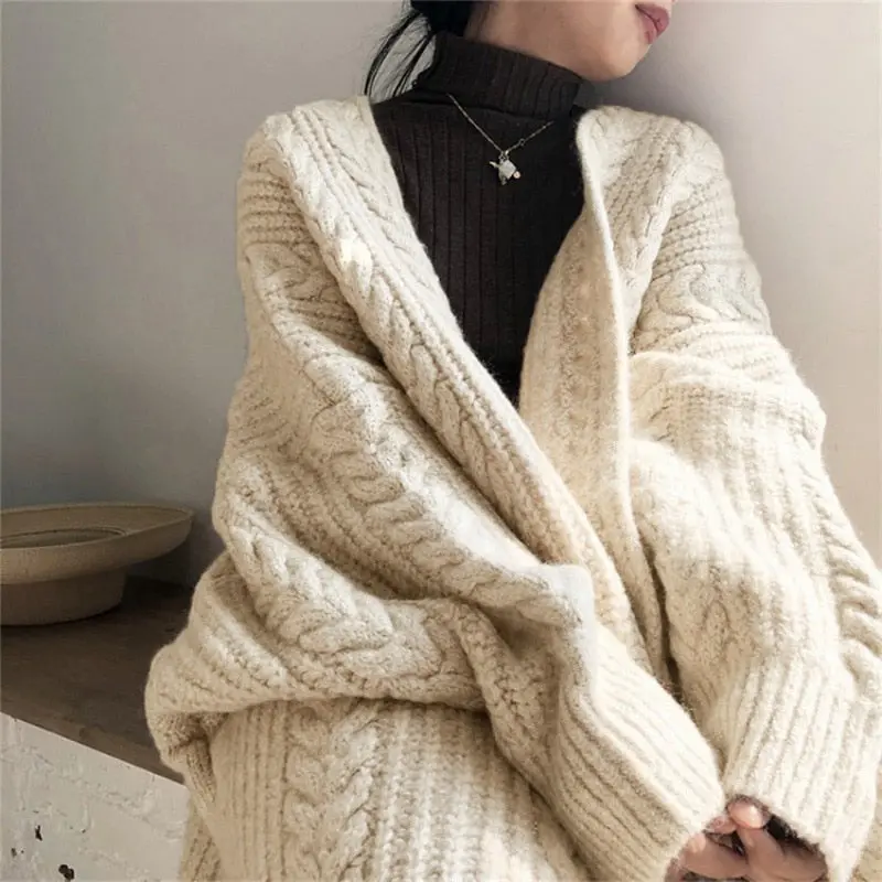 WinterCorasVest I Einheitsgröße Wolle Strickjacke für Frauen