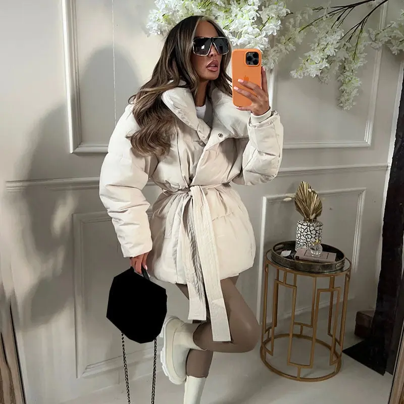 Winterjacke mit Gürtel