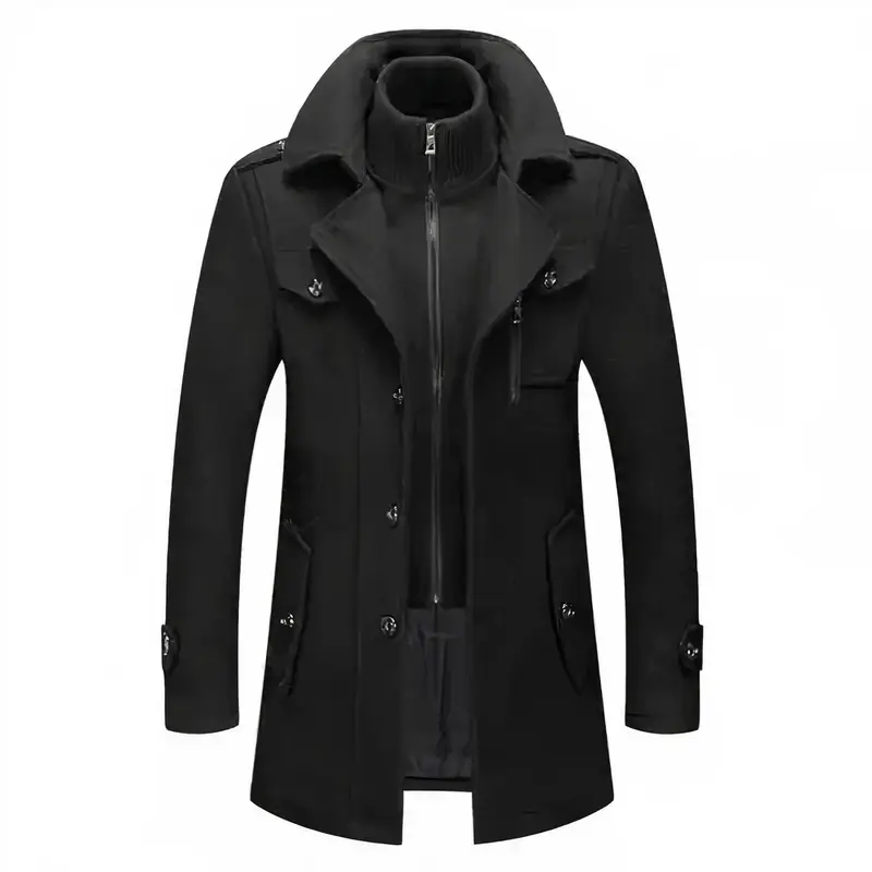 Winterliche Herrenjacke mit Doppelkragen - Milan