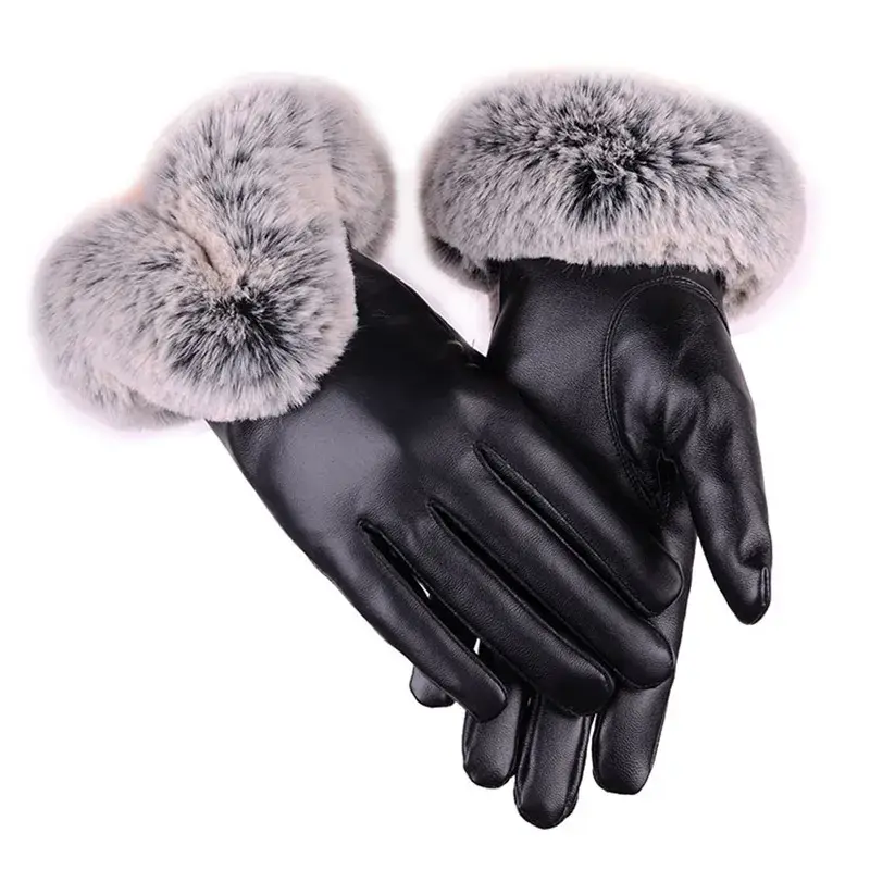Winterliche PU-Lederhandschuhe - SilkGlide