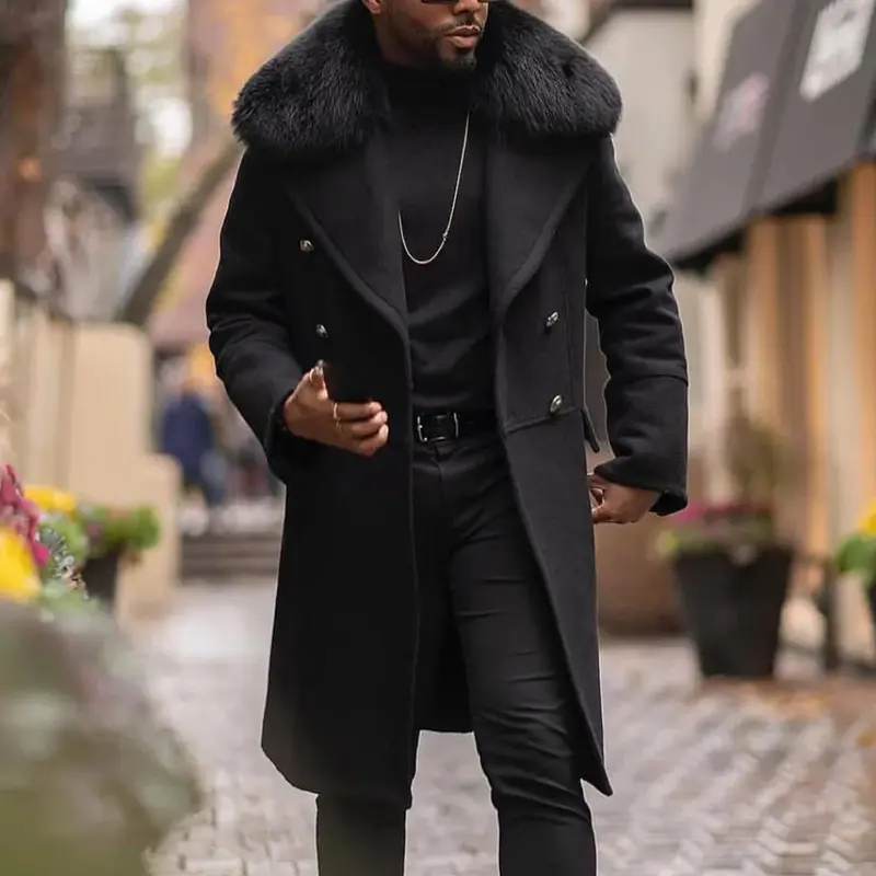 Winterliche Stylische Warme Schwarze Herrenjacke - Vincenzo