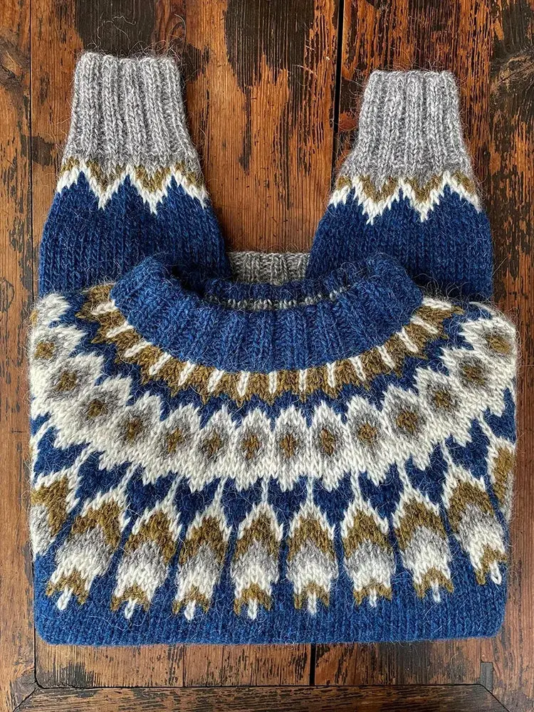 Winterlicher Retro Strickpullover für Damen - Eloise