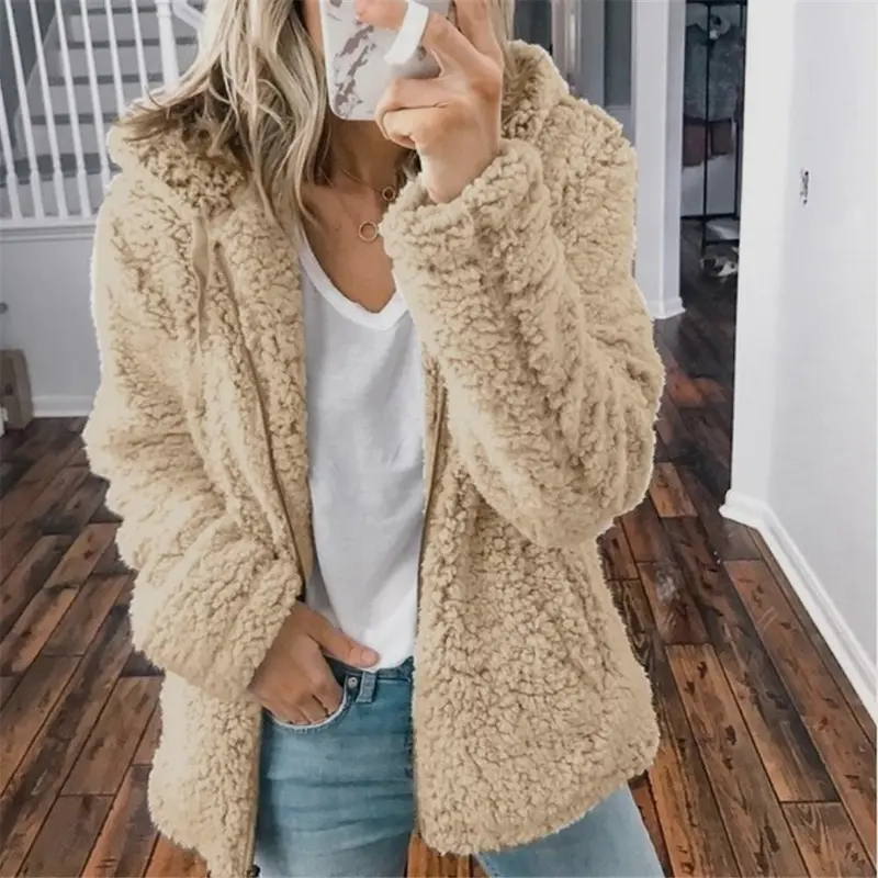 Winterlicher Teddy-Cardigan mit Kapuze | Super weich und kuschelig warm