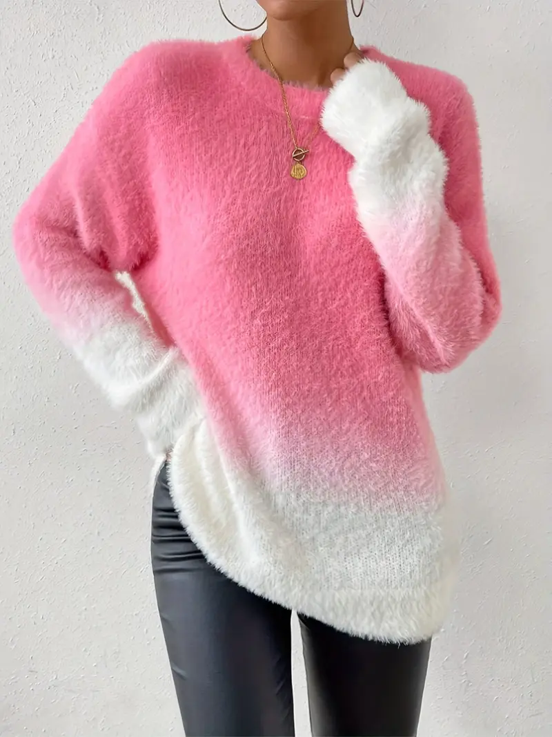 Winterpullover mit Farbverlauf und Rundhalsausschnitt – Amara
