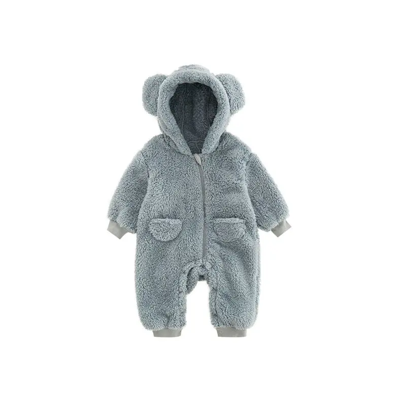 Winterwarmes Baby-Fleece-Overall mit festlichem Tierdruck