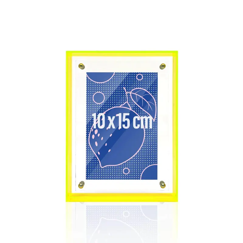 Wissellijst / fotolijst - 10 x 15 cm - geel neon