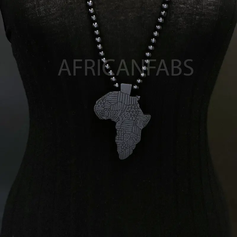 Wooden bead necklace / necklace / pendant - African continent - Black