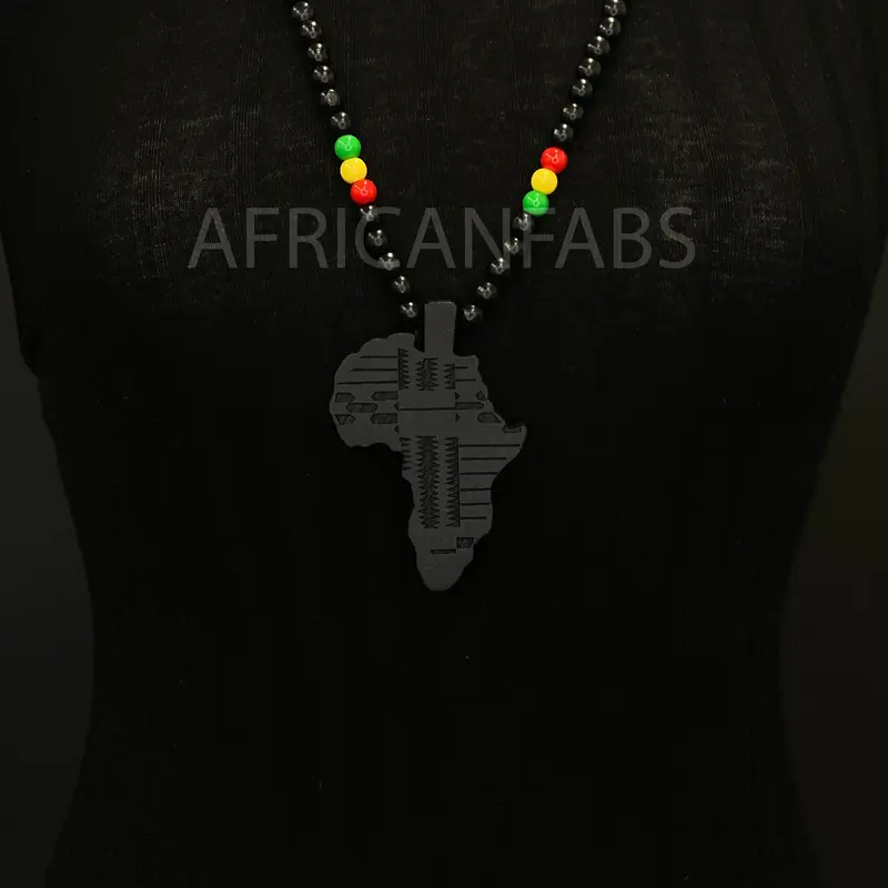 Wooden bead necklace / necklace / pendant - African continent - Black