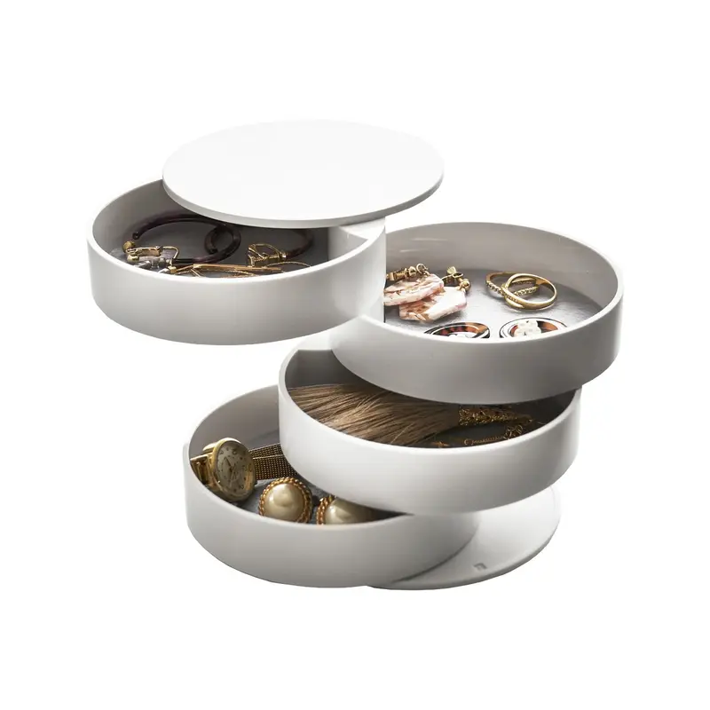Yamazaki Tower Sieradendoosje 4-Laags Rond | Wit