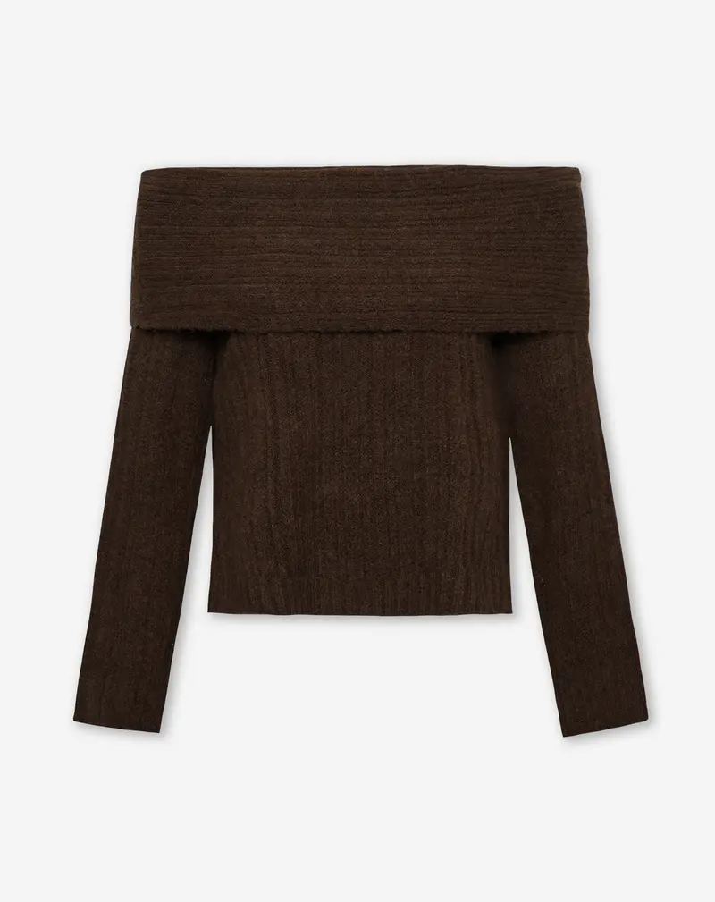 YARA OFF SHOULDER KNIT BRUIN