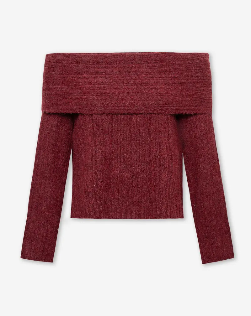 YARA OFF SHOULDER KNIT BURGUNDY