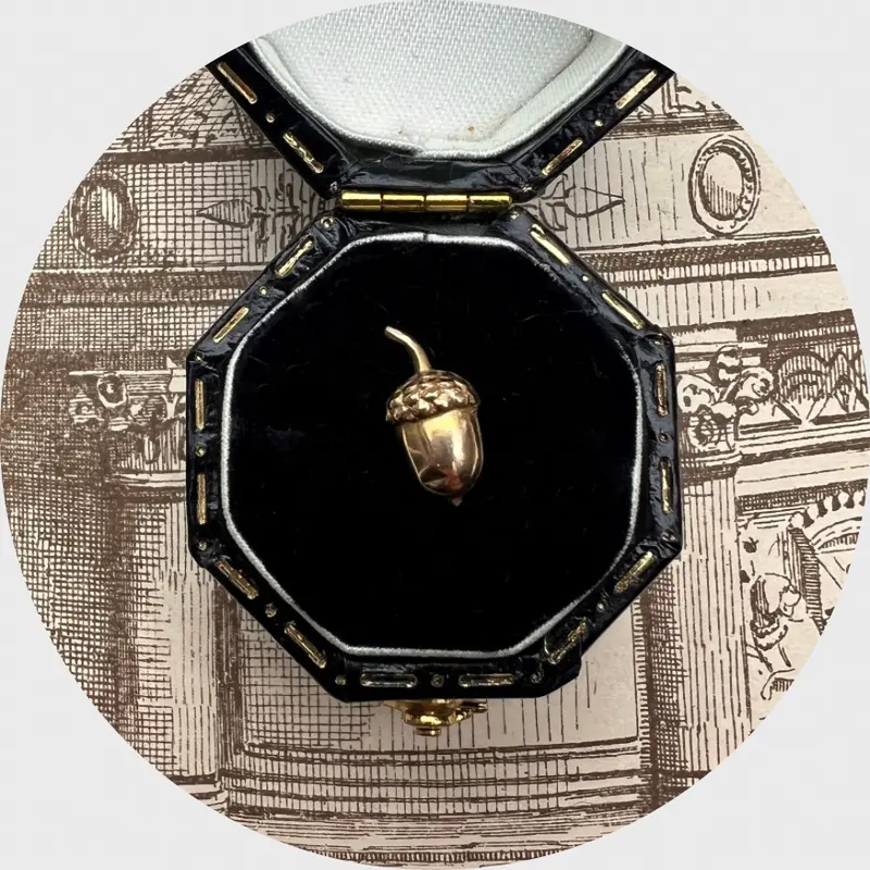 Yellow Gold Acorn Earring, Stickpin Conversion