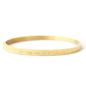 You Are One In A Million - Lief Label - Bangle Steel Armband - Goudkleurig