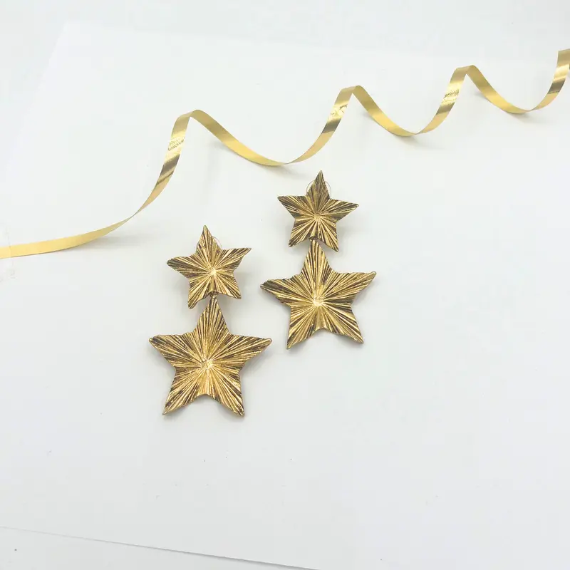 Yves Saint Laurent Double Star Clip Earrings