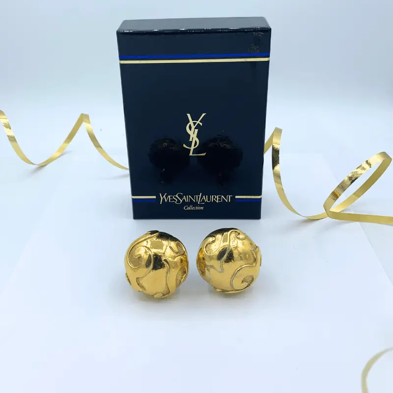 Yves Saint Laurent Round Clip Earrings