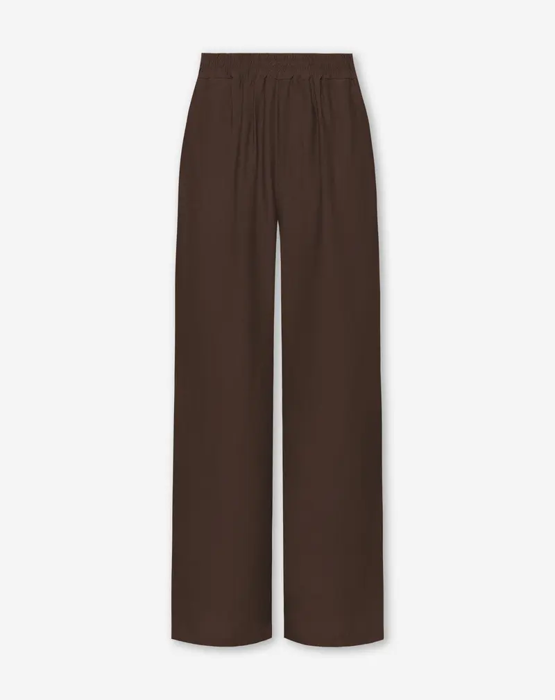 ZAYA VISCOSE STRAIGHT LEG PANTS PETITE DONKERBRUIN