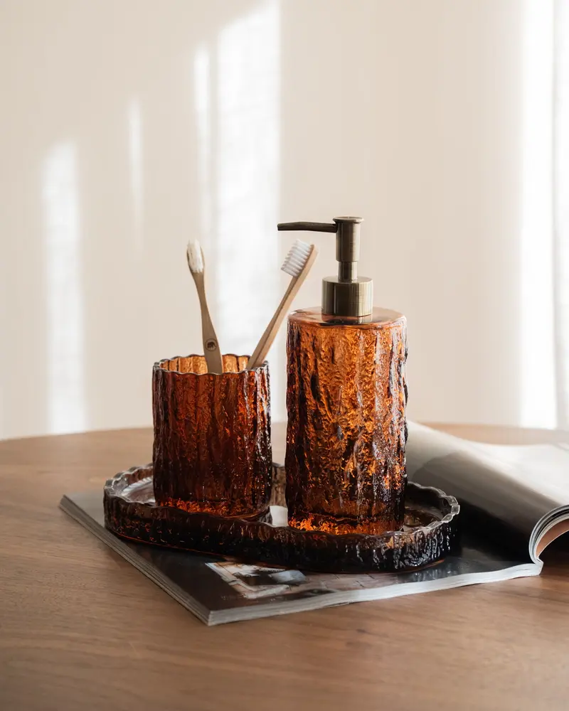 Zeepdispenser Vintage Glas Bruin