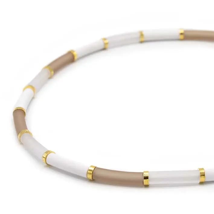 Zero waste ketting Bits & Pieces, naturel, 1-lijns